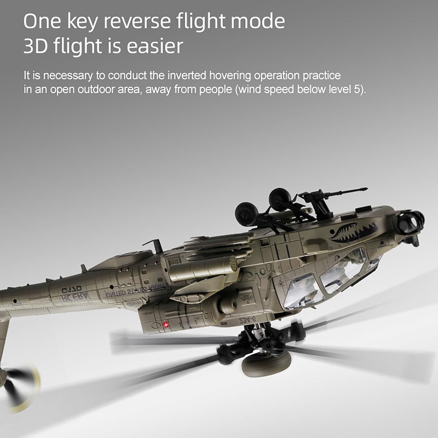Drone Shahed Rc - 310MM 6CH C170 AH-64D 원격 조종