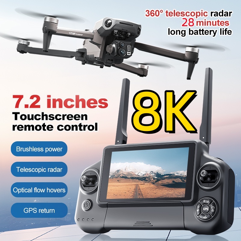 8K 3축 짐벌 브러시리스 7.2인치 터치스크린 FPV - Drone App Rc Fpv 리뷰 및 가격