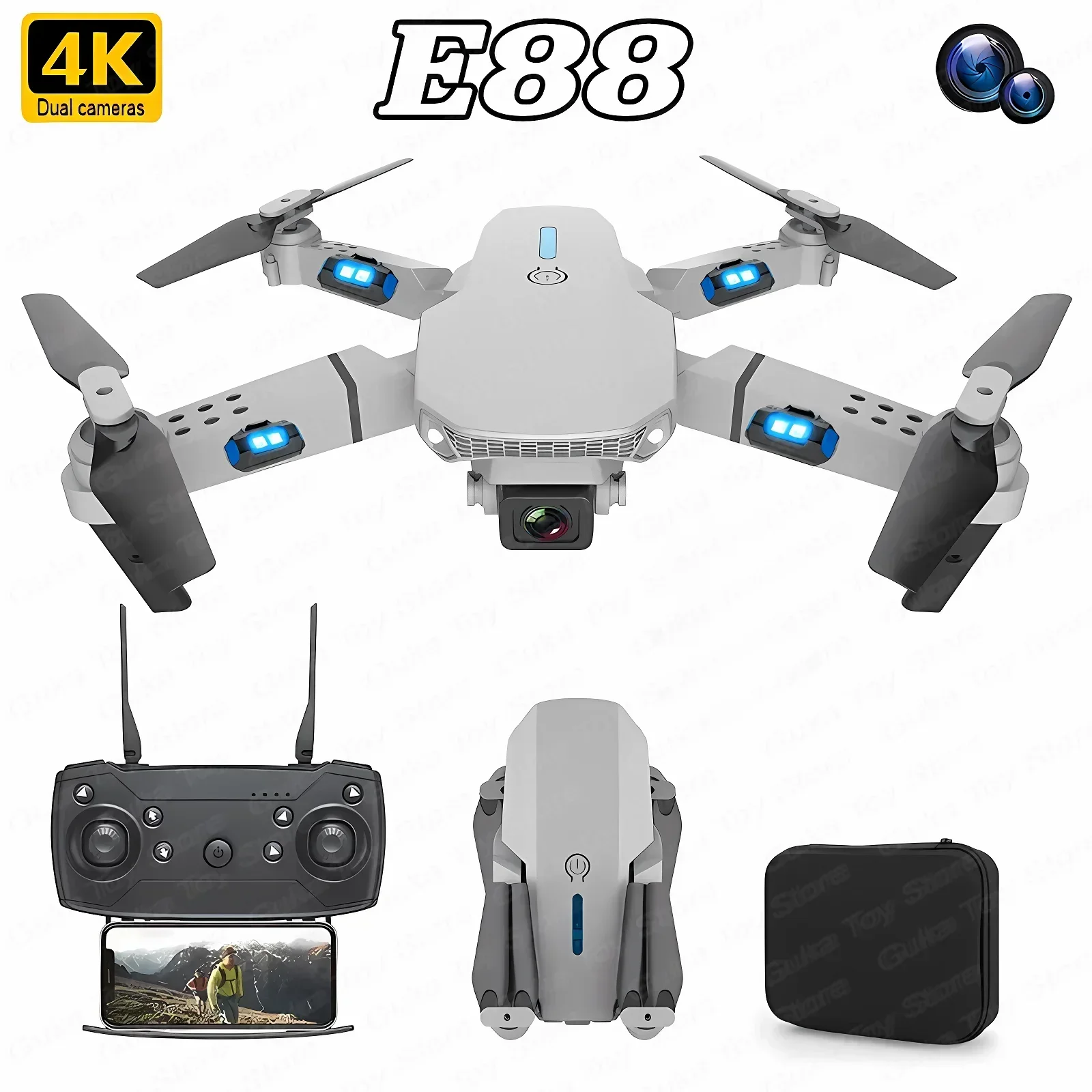 E88 프로 와이파이 FPV 드론, 광각 HD 4K 1 - Drone App Rc Fpv 리뷰 및 가격