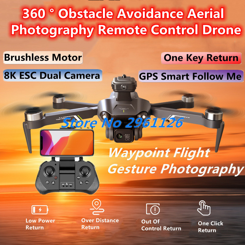 360 ° 장애물 회피 항공 사진 리모컨 드론, 브러시 - Drone Rc Fpv Manual 리뷰 및 가격